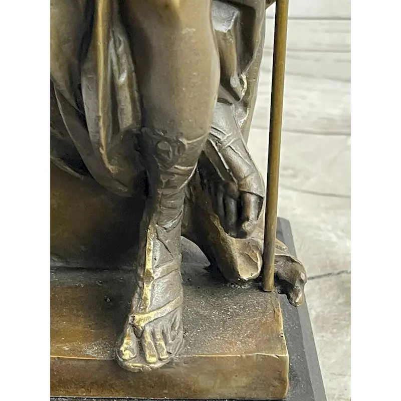 Athena Greek Goddess Of Athens Bronze Sculpture Statue Figure On Marble Base