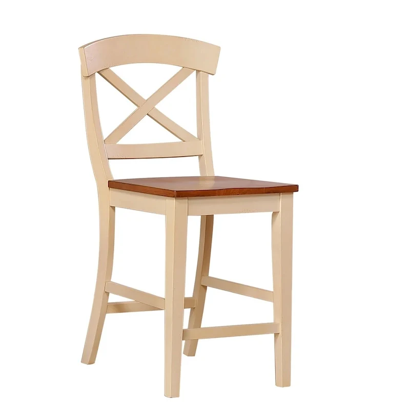 Transitional X-Back 24Counter Stool In Caramel Biscotti