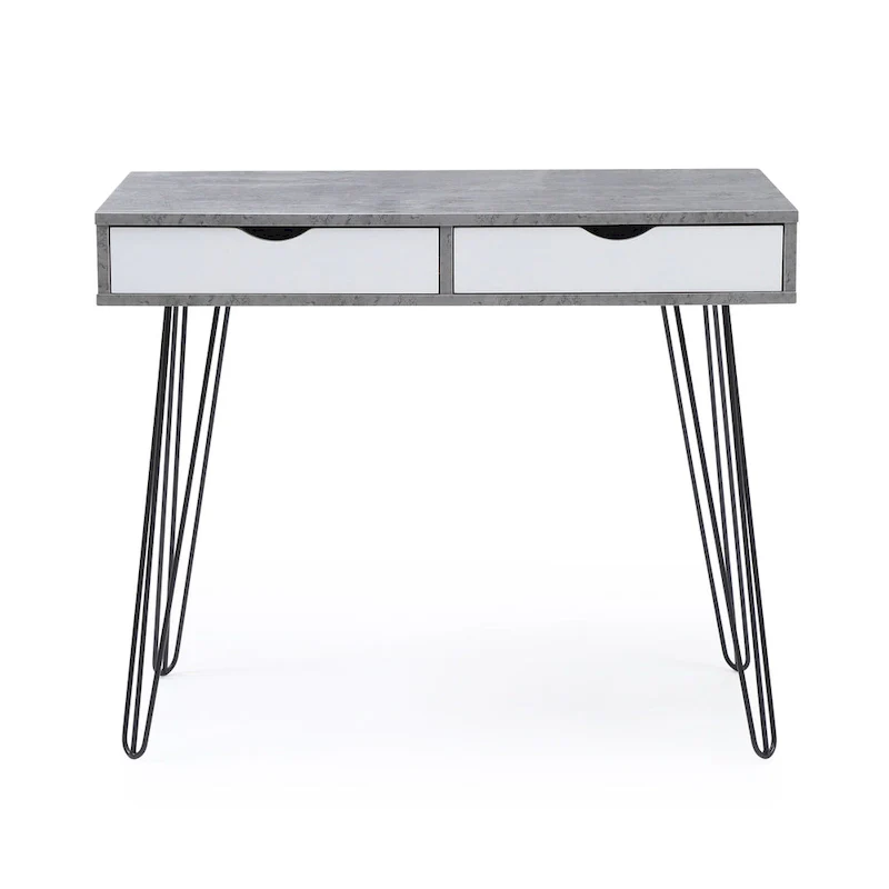 Laurel Grey Mid-century Modern 2-drawer Home Office Desk