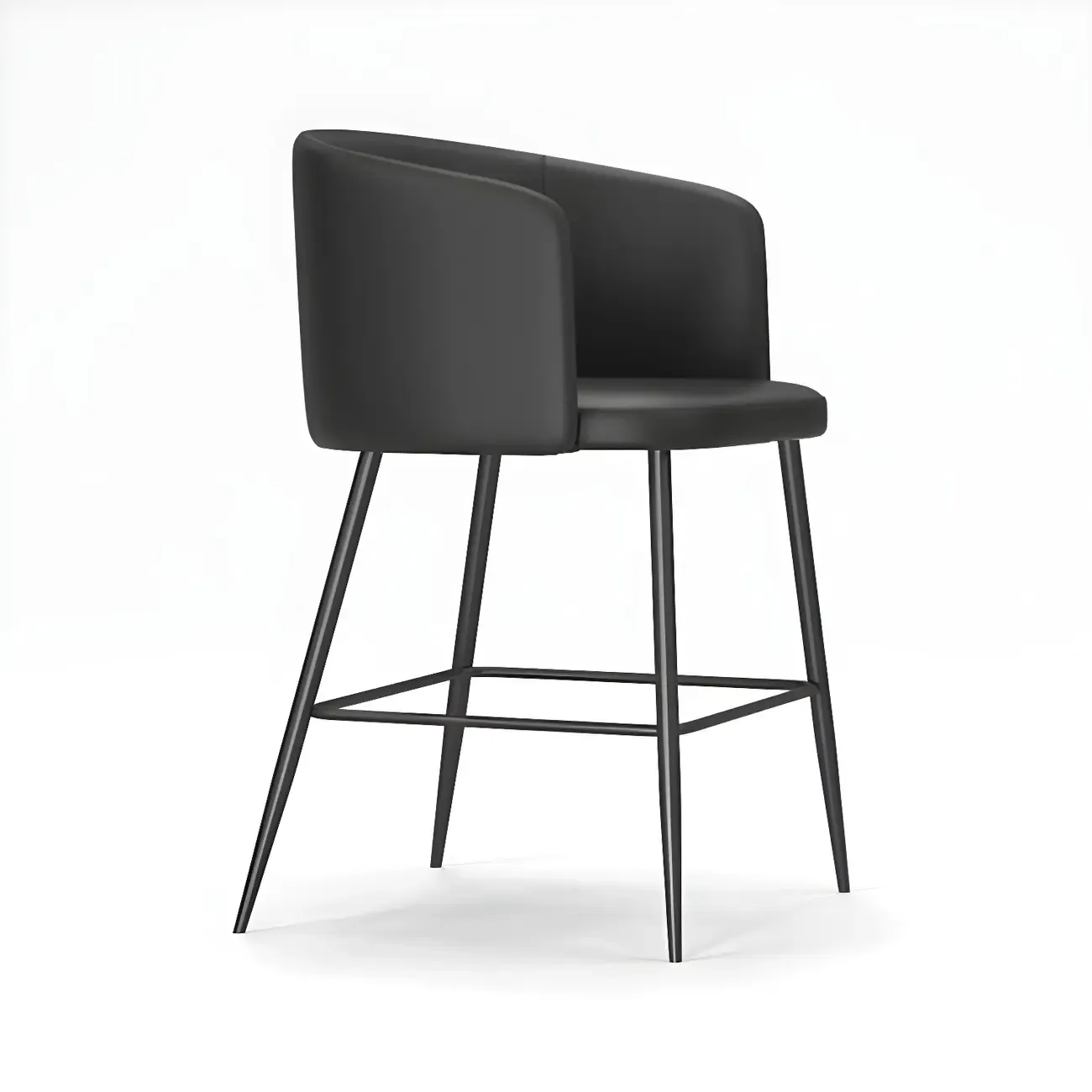 Bucket Faux Leather Wingback Counter Height Bar Stools