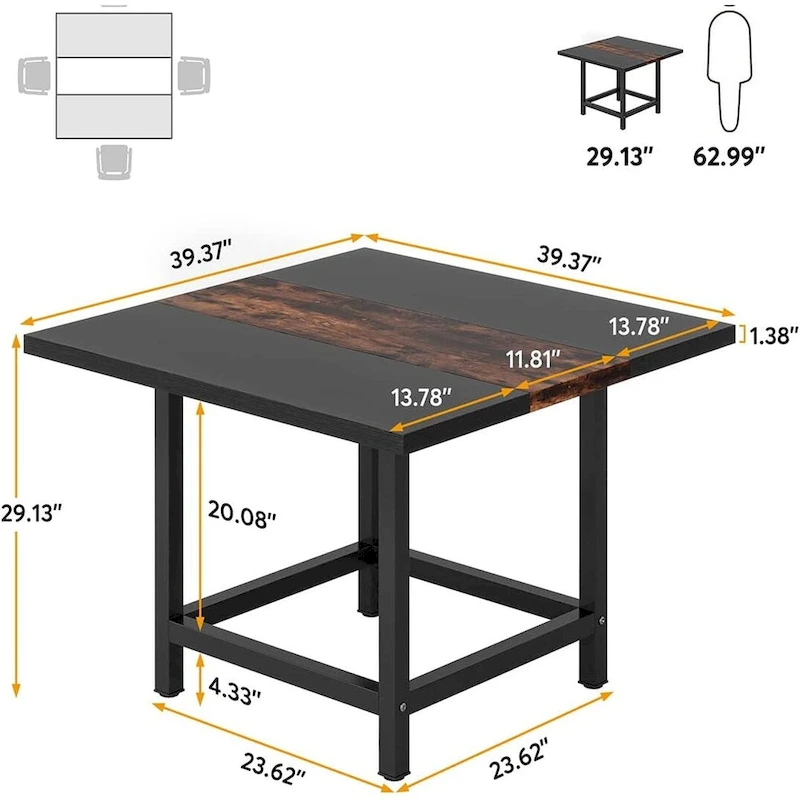 6.5 Ft Conference Room Table, Rectangle 78.74L X 39.2W X 29.52H Inches,2 Separate Piece - 78.74L X 39.2W X 29.52H