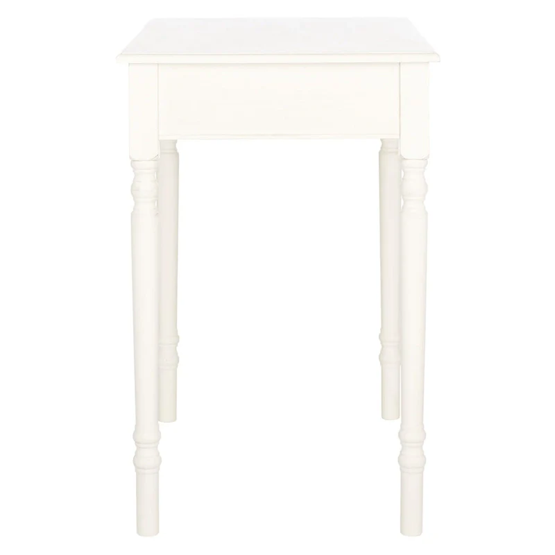 Classic 1-Drawer Writing Desk with Turned Legs & Rich Brown Top