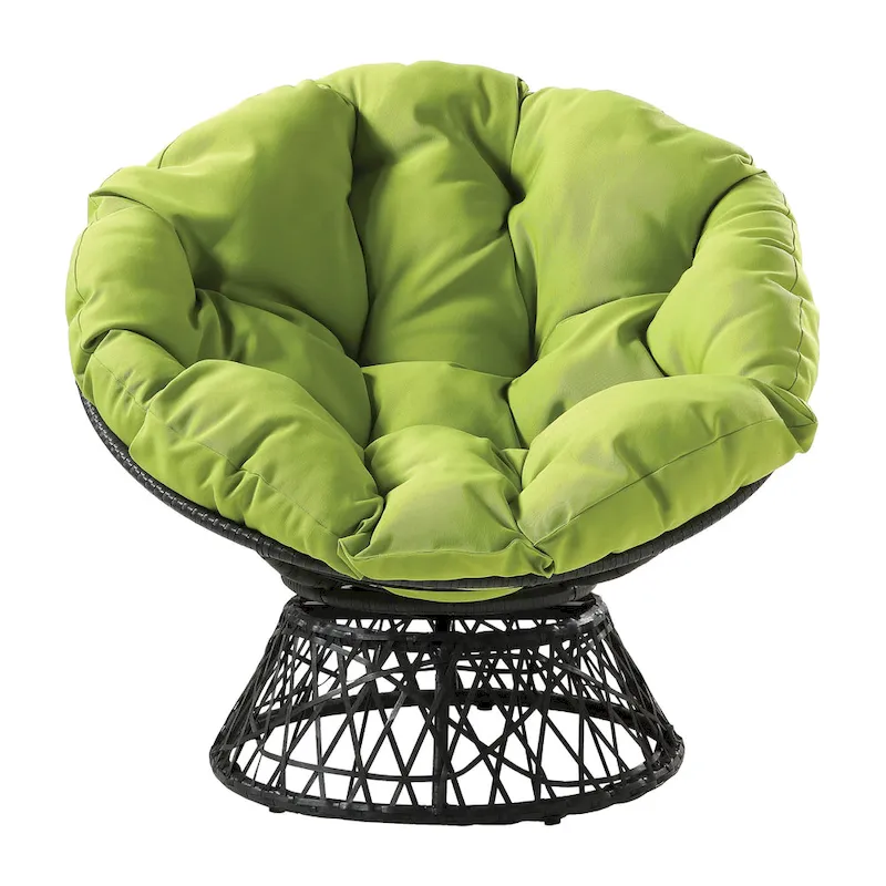 Orange / Purple / White / Green / Camo Wicker Swivel Papasan Chair – Single
