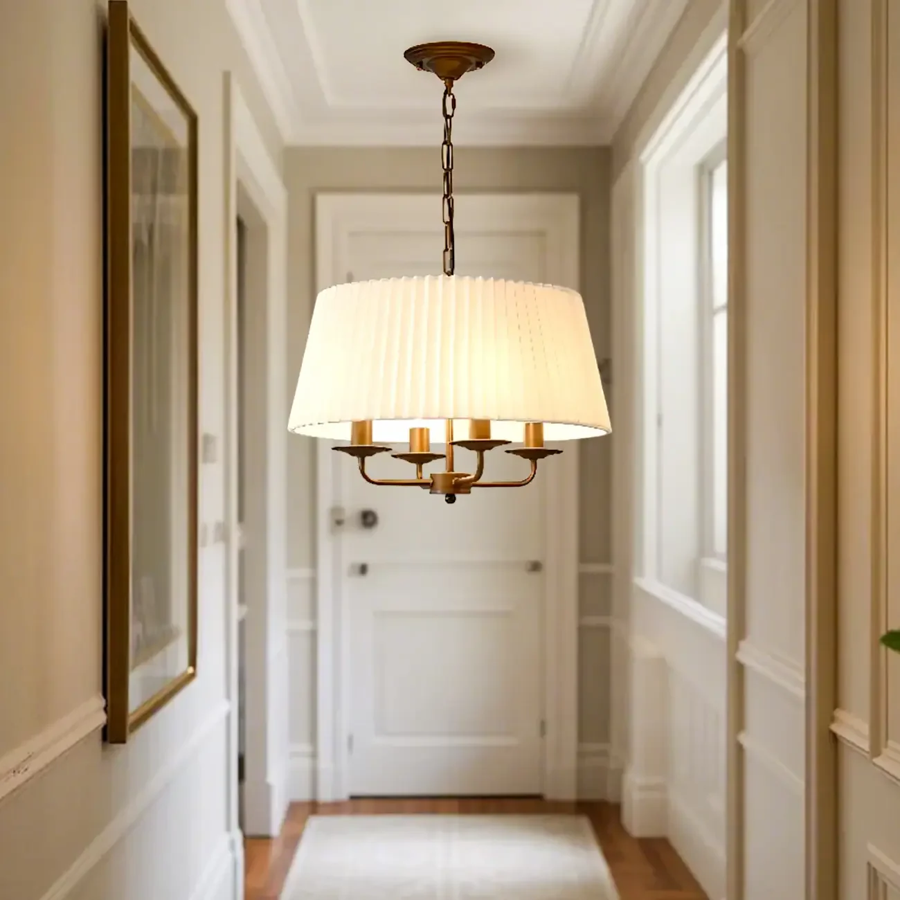 Modern Fabric Drum Chandelier with Adjustable Hanging Length