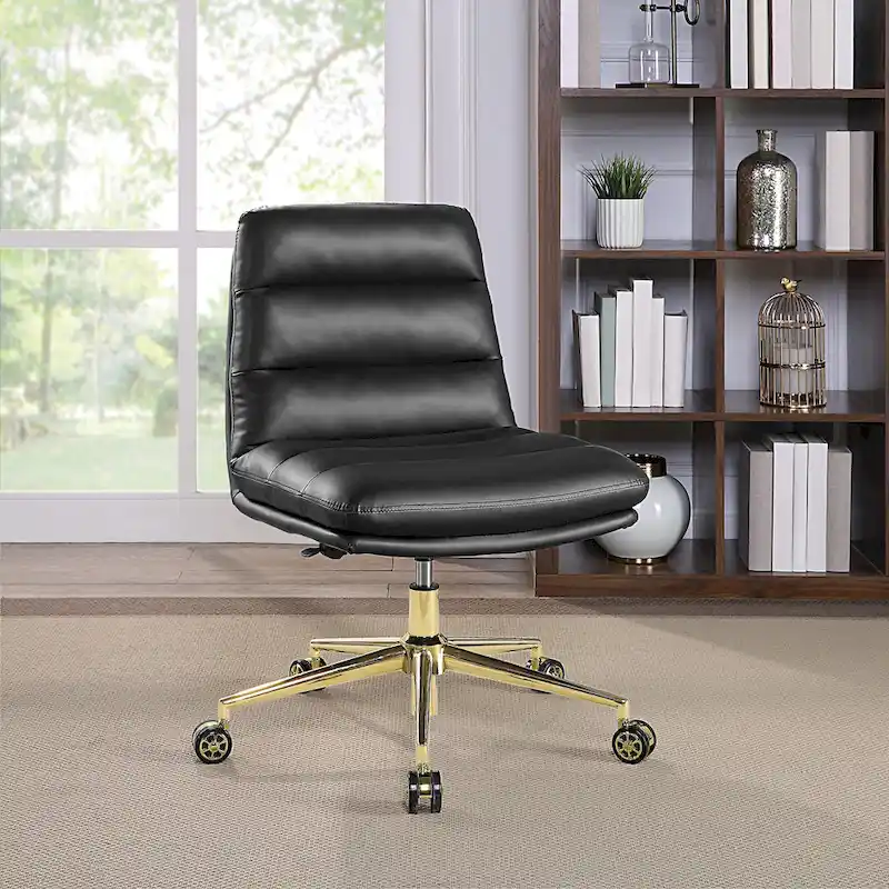Swivel Office Chair in Faux Leather