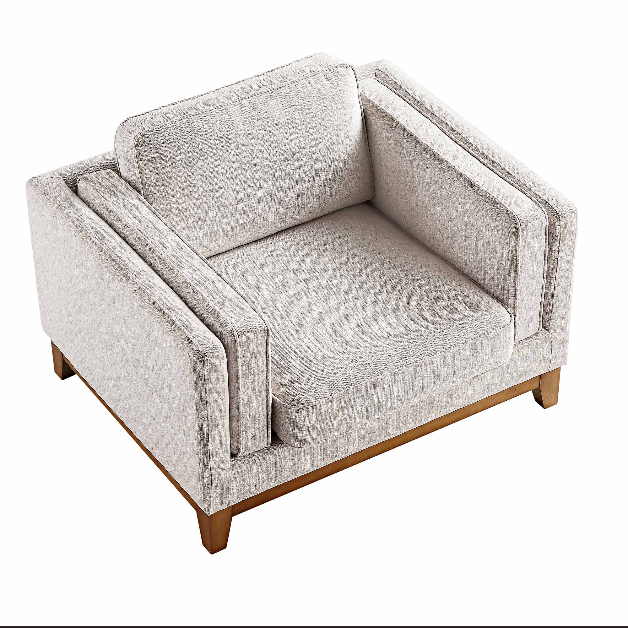 Oatmeal Fabric Sofa, 1-Seater
