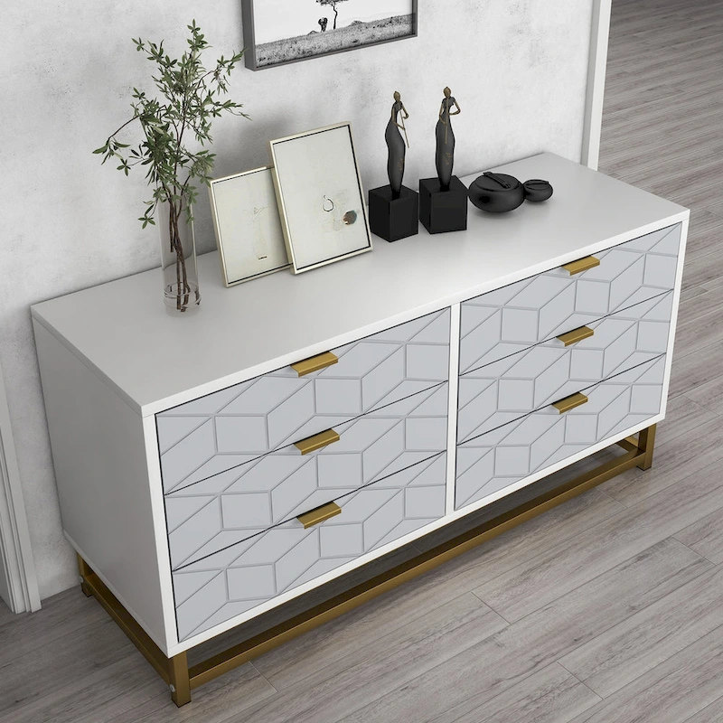 6 Drawer Dresser, with Metal Legs