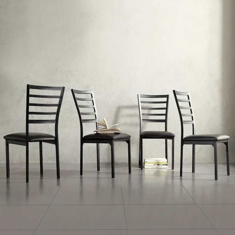 Darcy II Espresso Contoured Metal Dining Chairs (Set of 4)