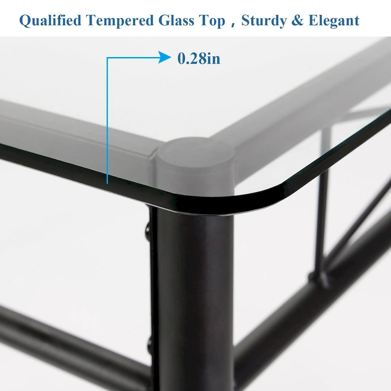 5-pieces Modern Dining Sets,Tempered Glass Table Top and 4 PU Chairs