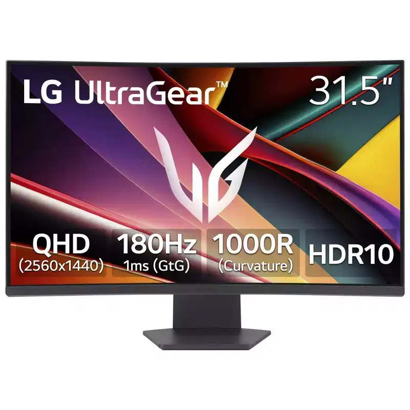 Refurbished: LG Ultragear 32G60WA-B 32 QHD 180Hz Curved Gaming Monitor, Black - Manufacturer Refurbished