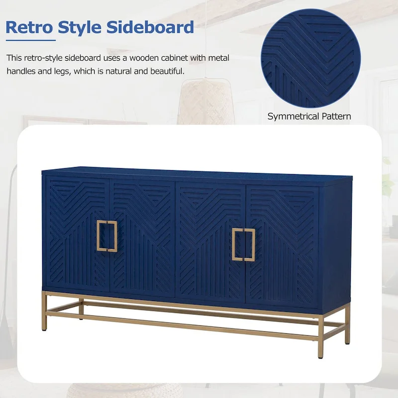 Retro Style Sideboard with Adjustable Shelves