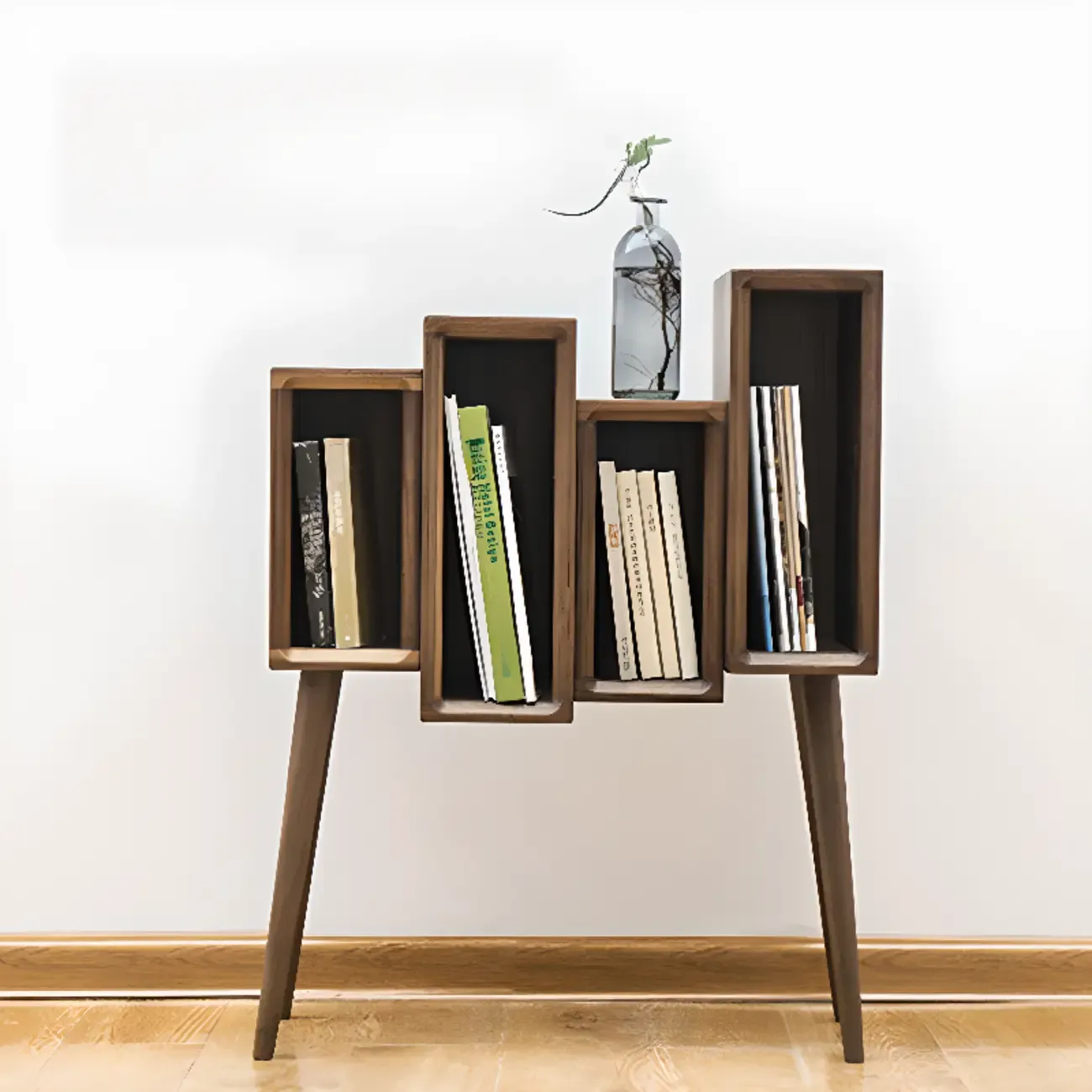 elegant Wood small freestanding Bookcase Closed Back