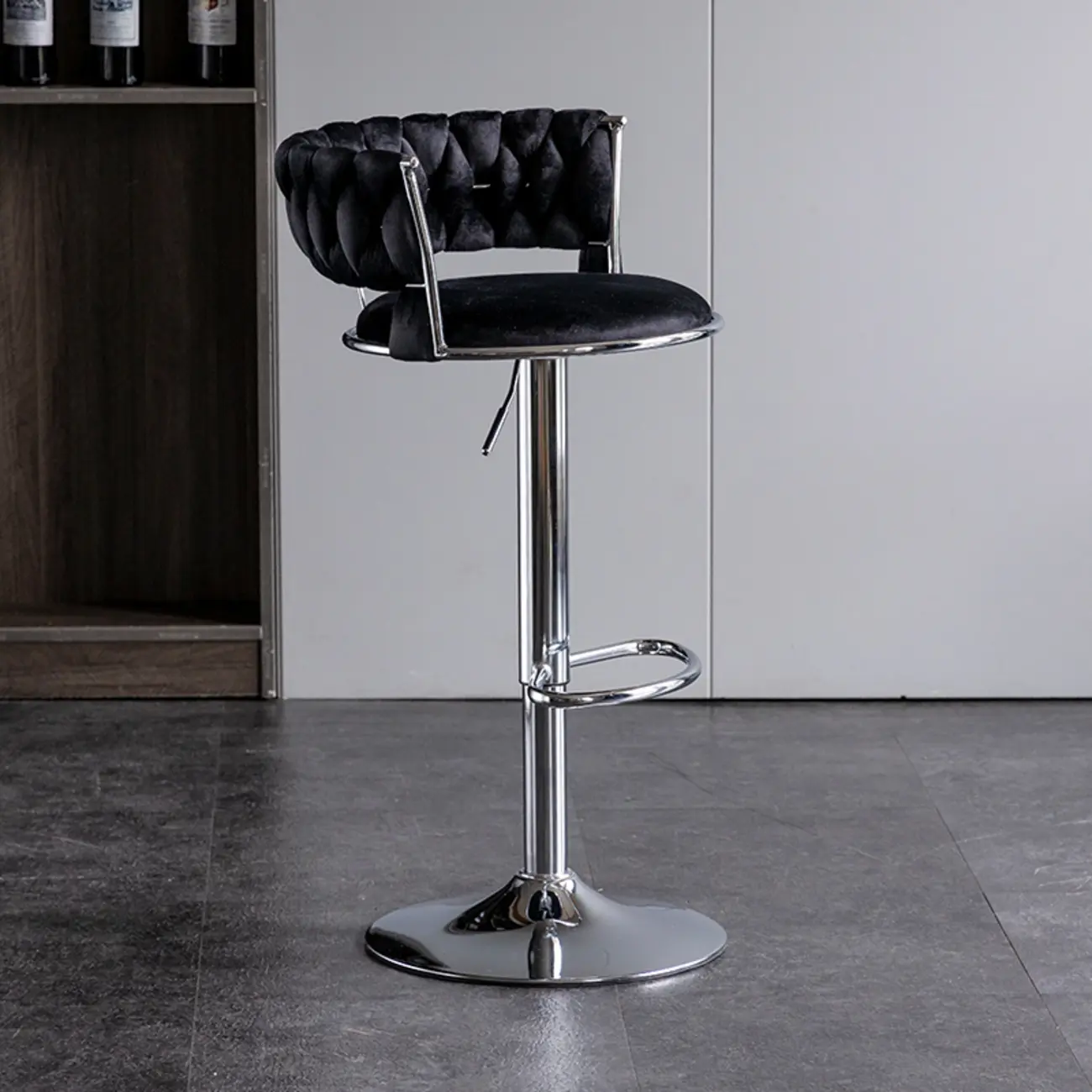 Modern Velvet Swivel Adjustable Bar Stools