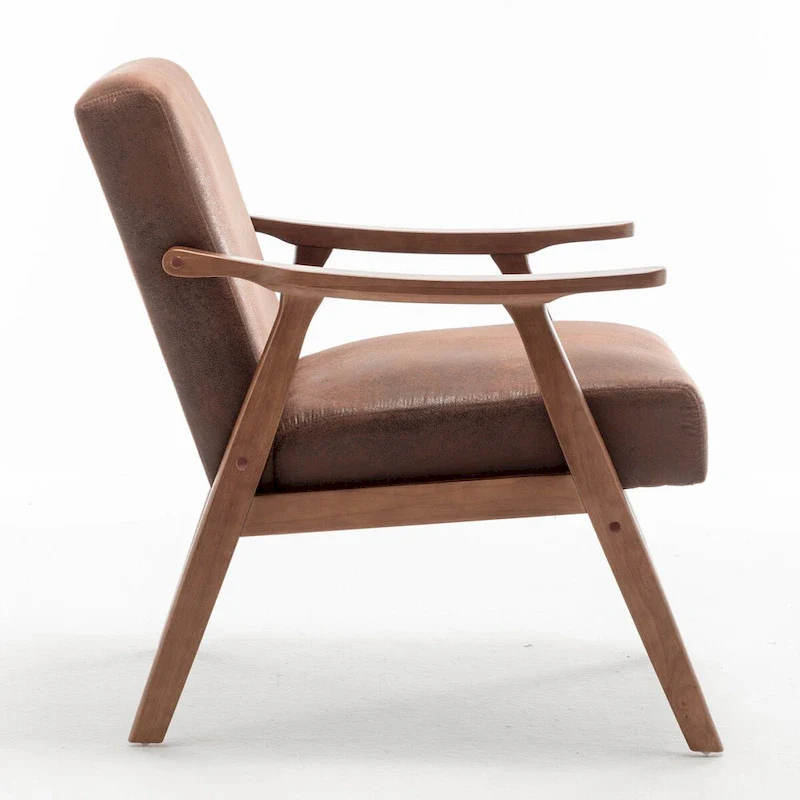Mid-Century Modern Chair with Solid Wood Frame