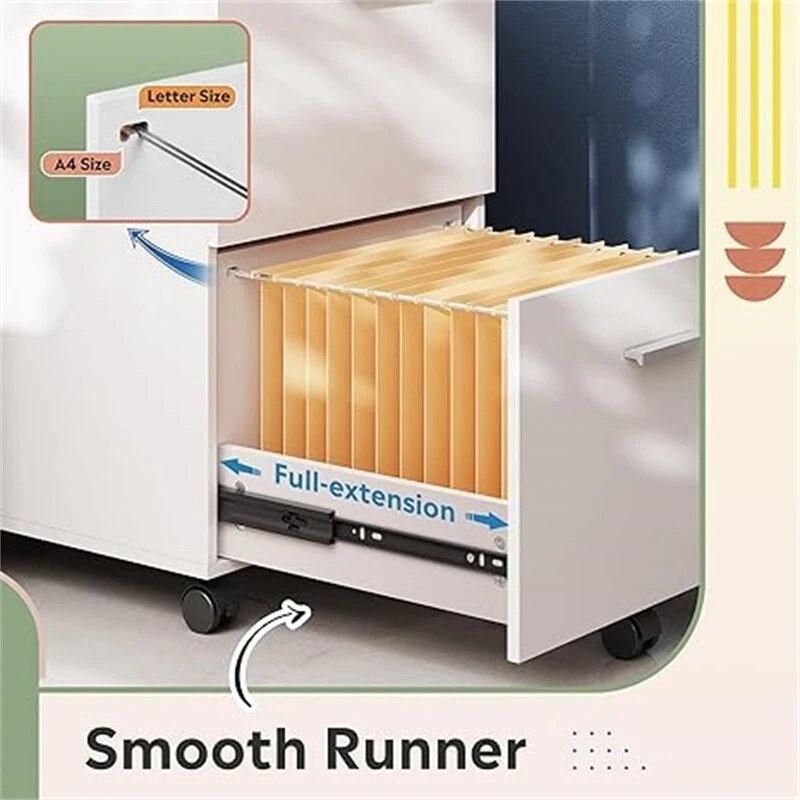 2 Drawer File Cabinet - 15.6 D x 16.2 W x 26.4 H