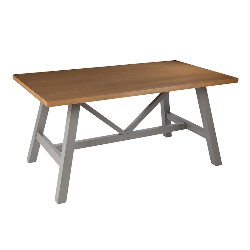 SEI Furniture Hepner Modern Farmhouse Natural/ Gray Wood Dining Table