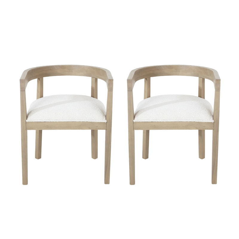 Ladieu Fabric and Wood Tub Dining Chairs Set of 2by Christopher Knight Home