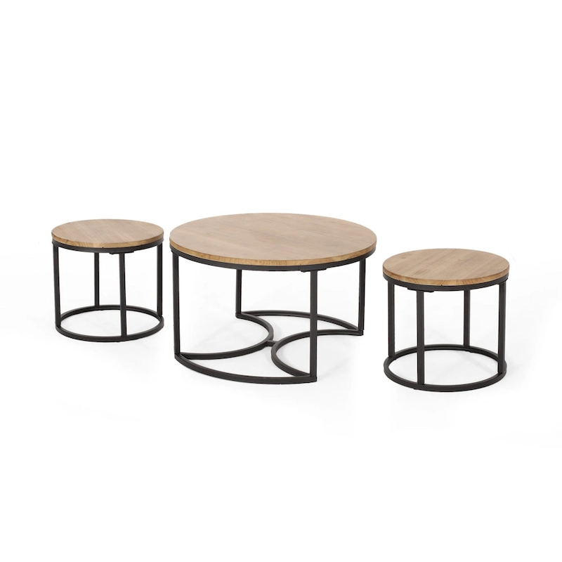 Gerrish Modern Industrial Coffee Table Set by Christopher Knight Home