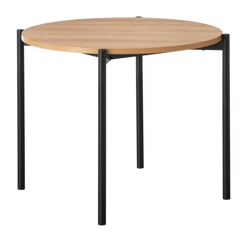 Lifestorey Jari Mid Century Modern Round Dining Table Oak/Black