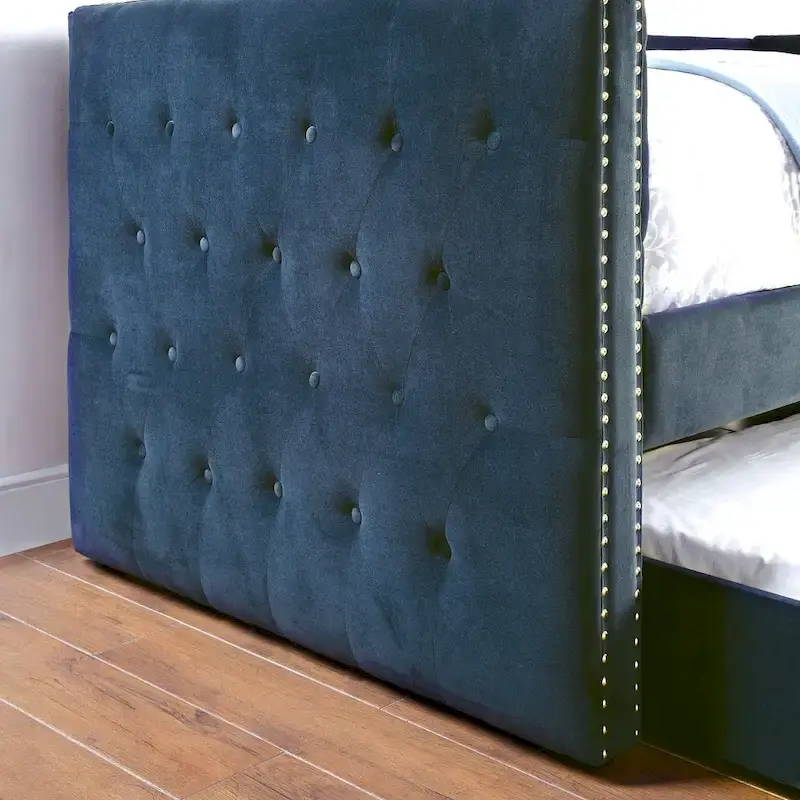 Gracewood Hollow Mokatsi Glam Tufted 2-Piece Daybed with Trundle Set