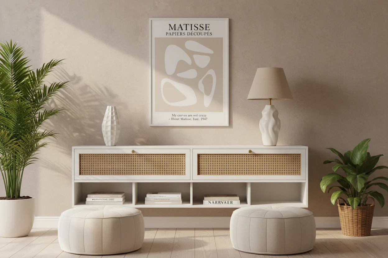 Modern Floating Bedroom Nightstand with Storage Drawer and Open Shelf Cubby