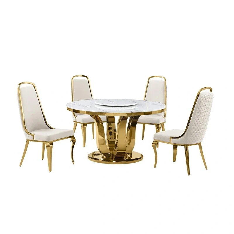 Best Quality Furniture D325-SC314-7 5 Piece Round Dining Set