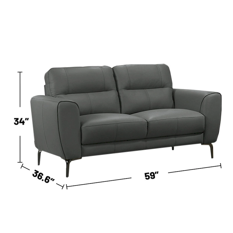 2 Piece Faux Leather Sofa Set with Triangular Chrome Legs