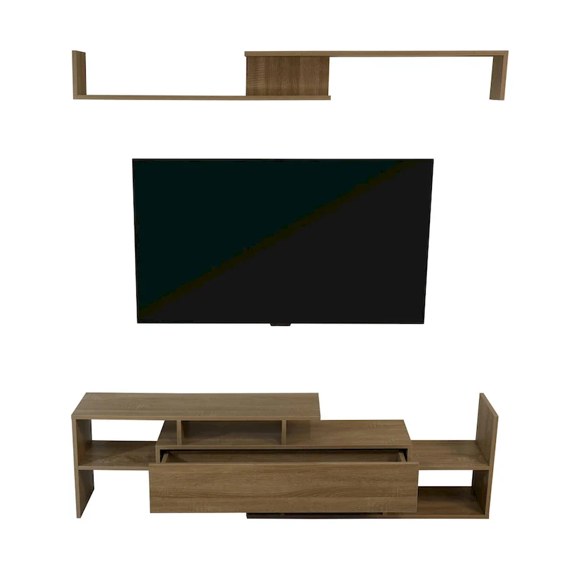 Surrey 60.2  2 Pc 1-Drawer Floating TV Stand Media Console with Open Shelves