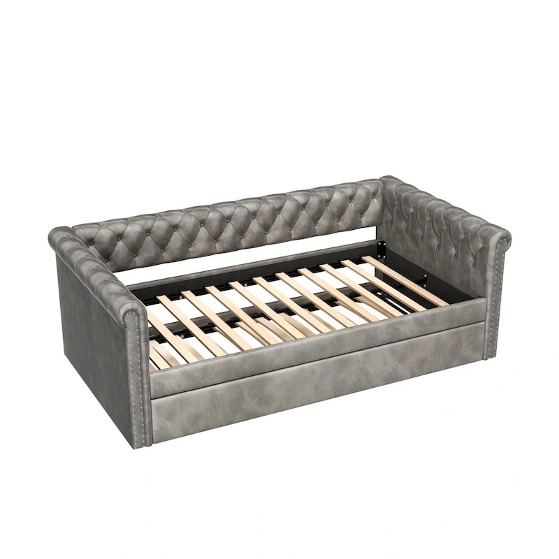 Christopher Knight Home - Augusta Velvet Upholstered Tufted Daybed with Trundle Design