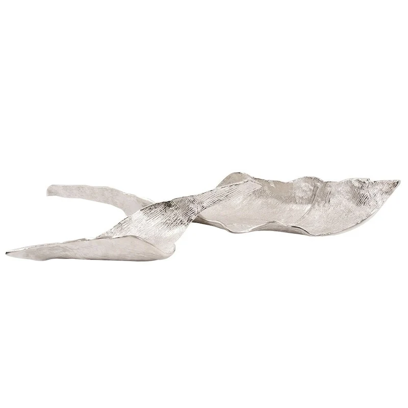 Elongated Aluminum Abstract Leaf Tray - Large