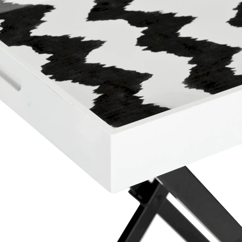 Black & White Tray Table, 1-Person, 28