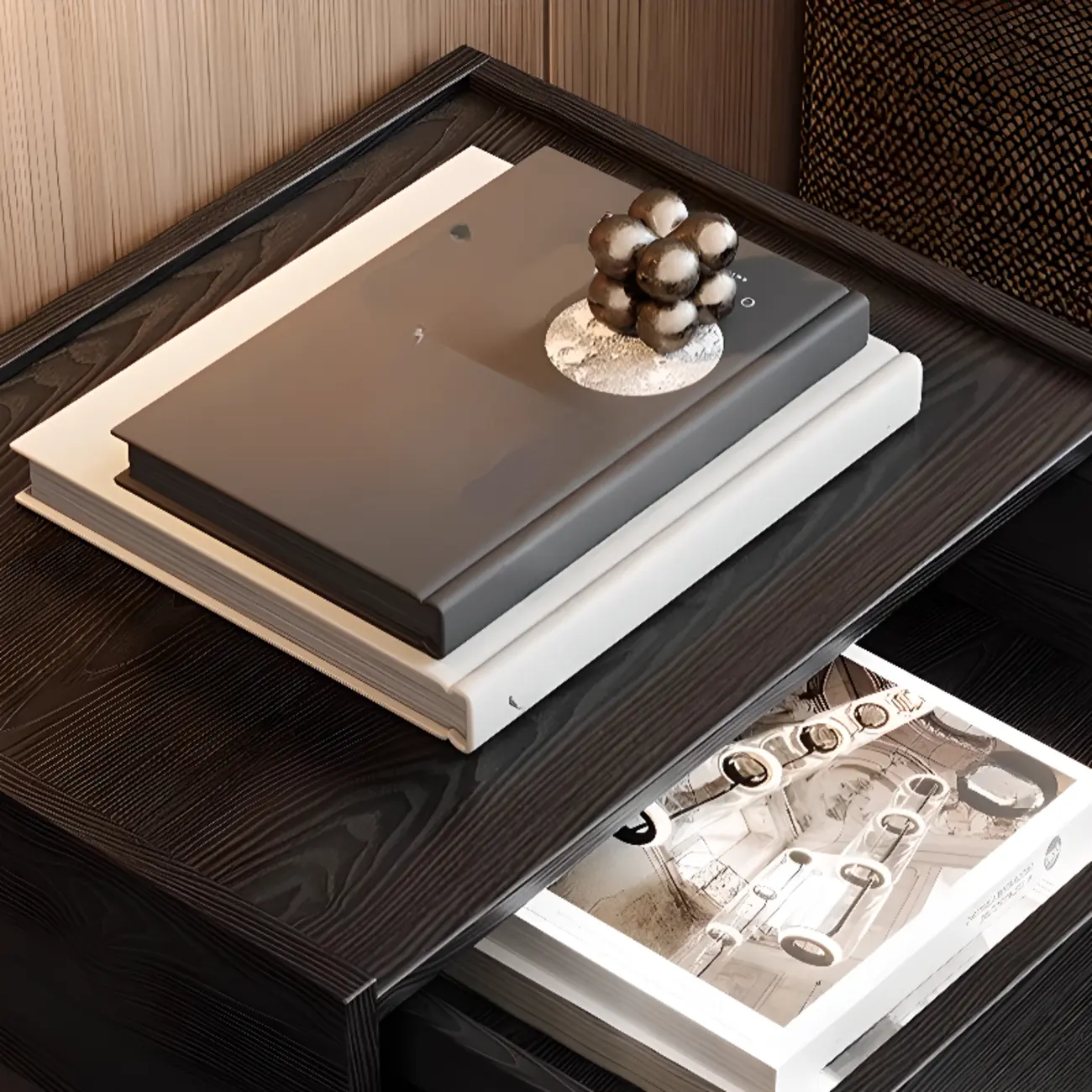 Modern Wood Nightstand with Drawer and Z-Base