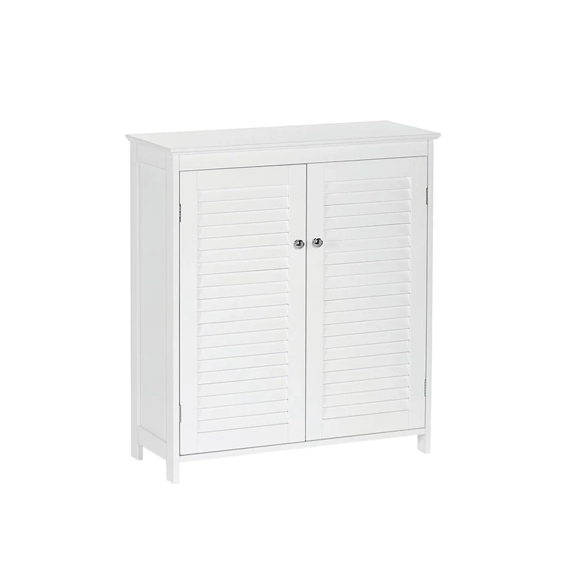 RiverRidge Ellsworth Bathroom and Laundry Storage Floor Cabinet with Doors and Adjustable Shelves - White