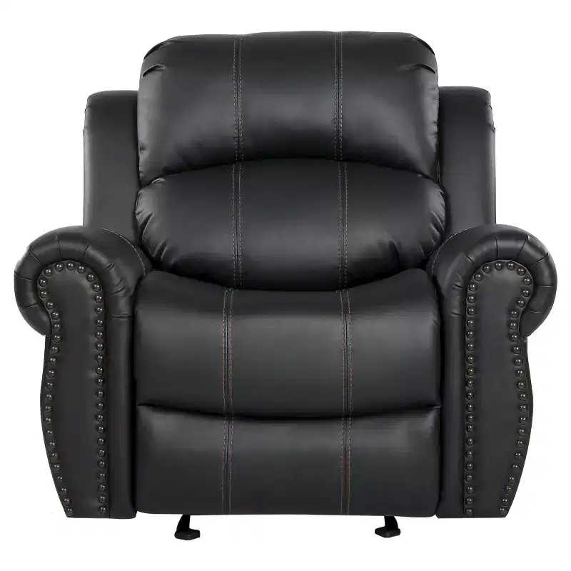 Charlie Faux Leather Glider Recliner Club Chair - Christopher Knight Home: Upholstered, Spot Clean, Wood Frame