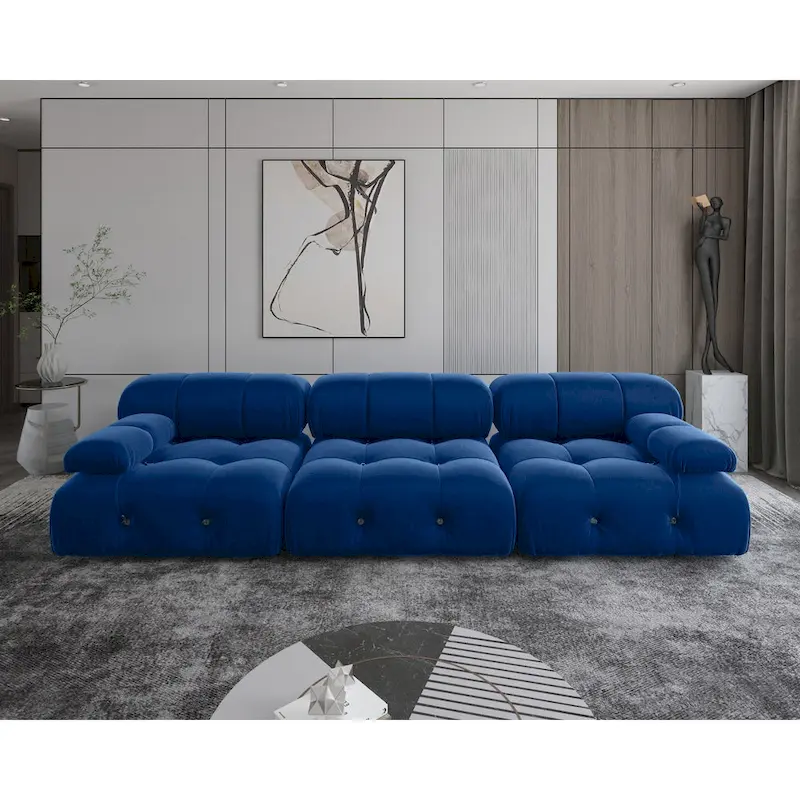 104 Convertible Modular Sectional Sofa, Minimalist Mid-Century Velvet Sofas Couches