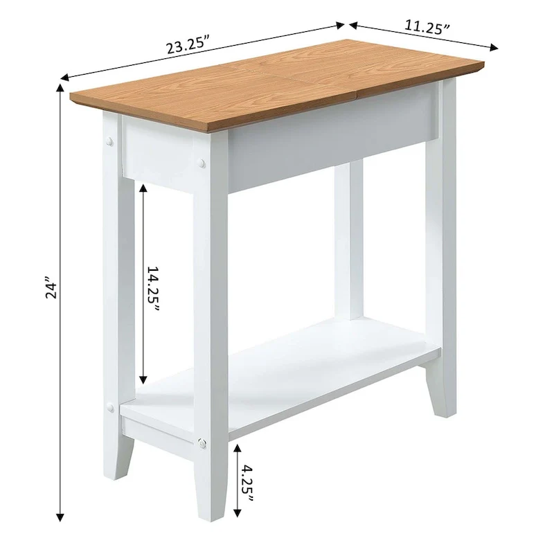 Flip Top End Table with Shelf