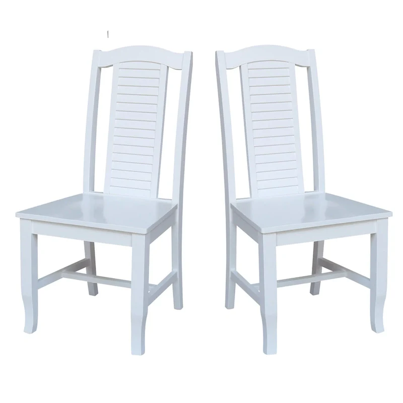 Solid Wood Seaside Dining Chairs - Set of Two