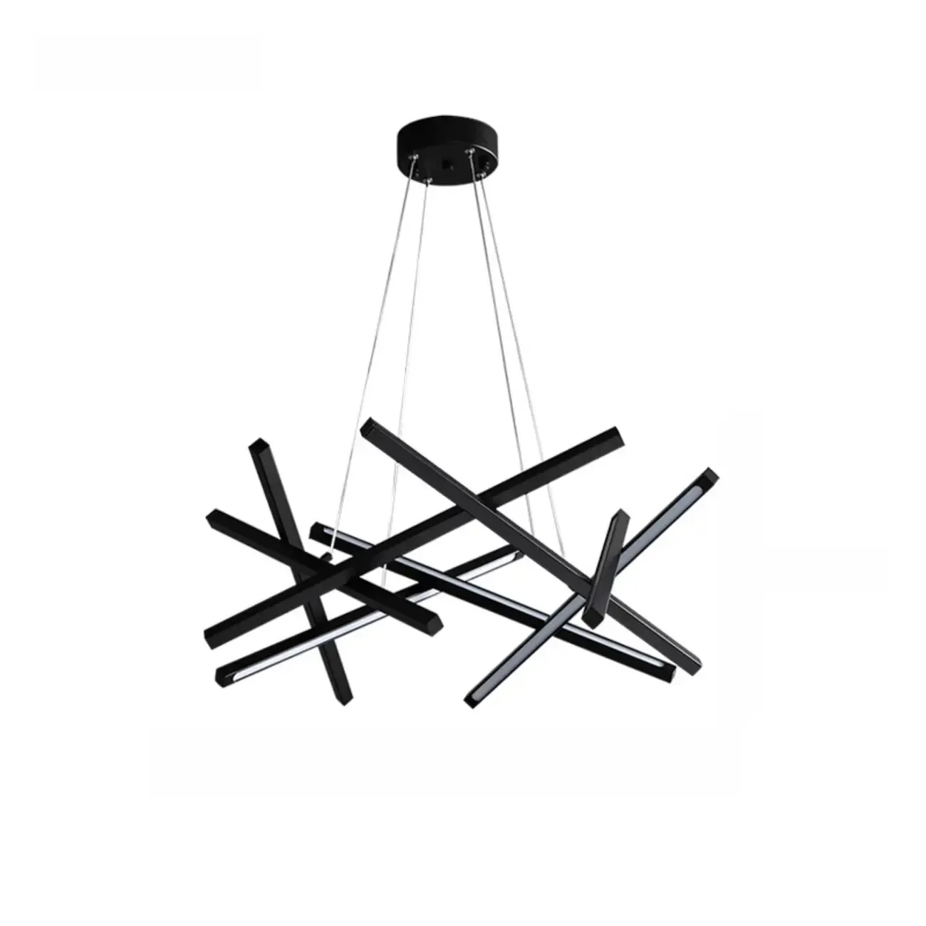 Modern Linear LED Chandelier with Geometric Metal Design