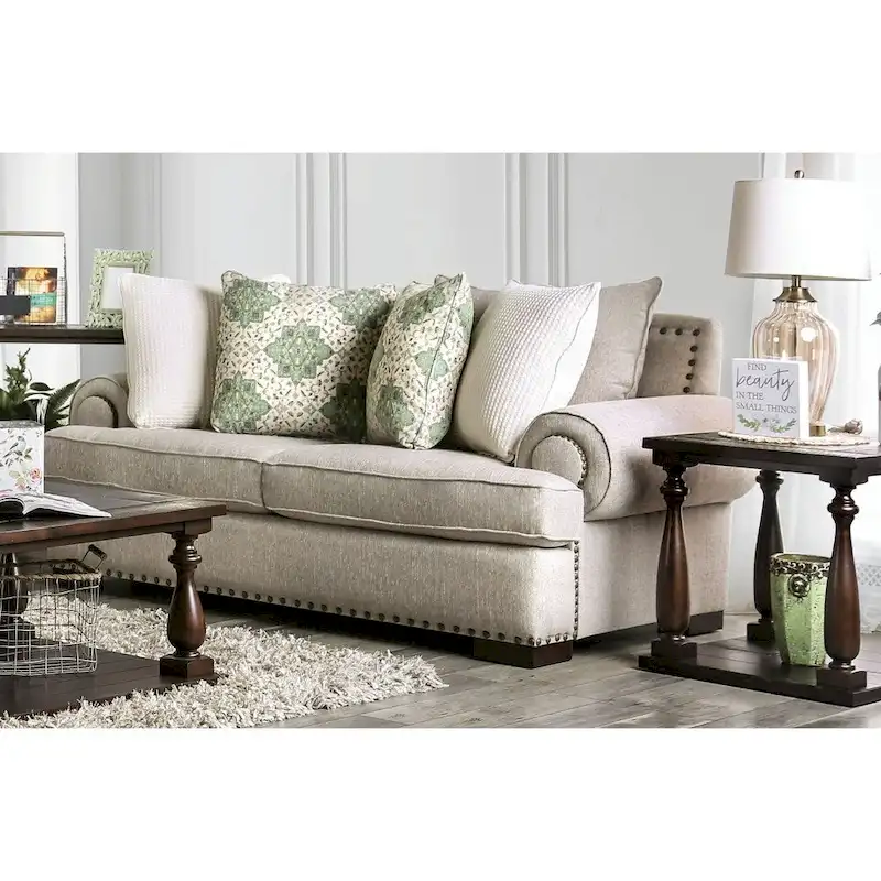 Jula Traditional Linen 2-piece Sofa Set