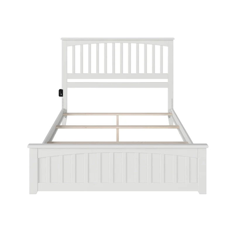Mission Queen Foundation Bed Frame with Matching Footboard in White