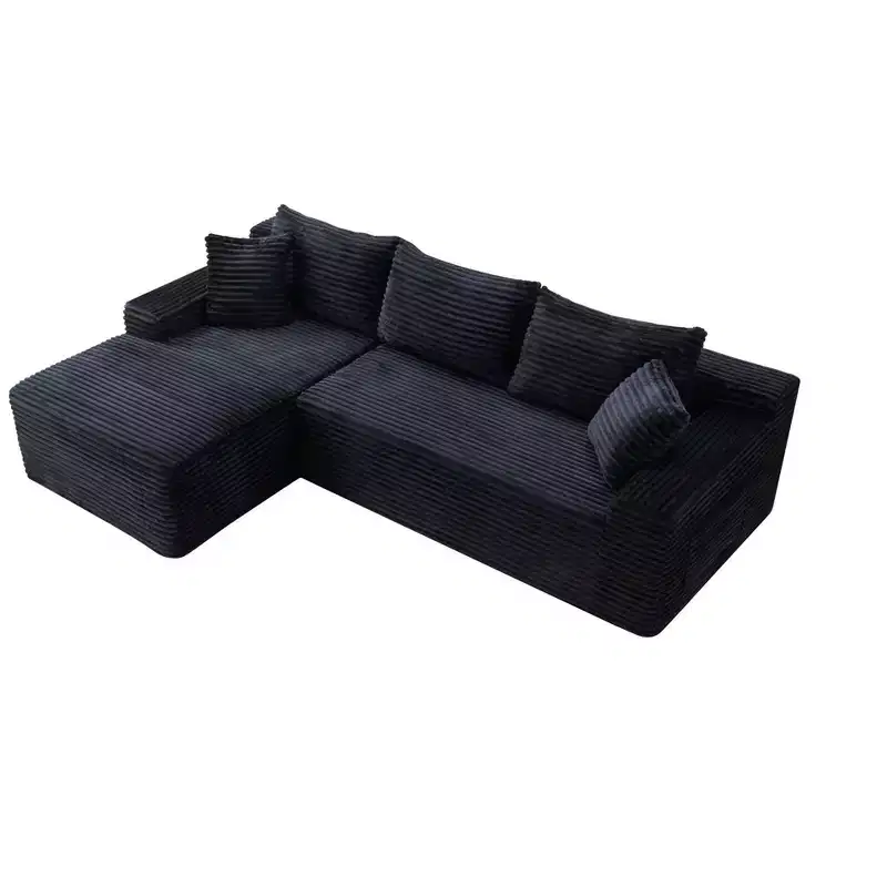 GDFStudio Faris Modern 95 2 Piece Sectional Upholstered Sofa with L-Shape Compressed Design