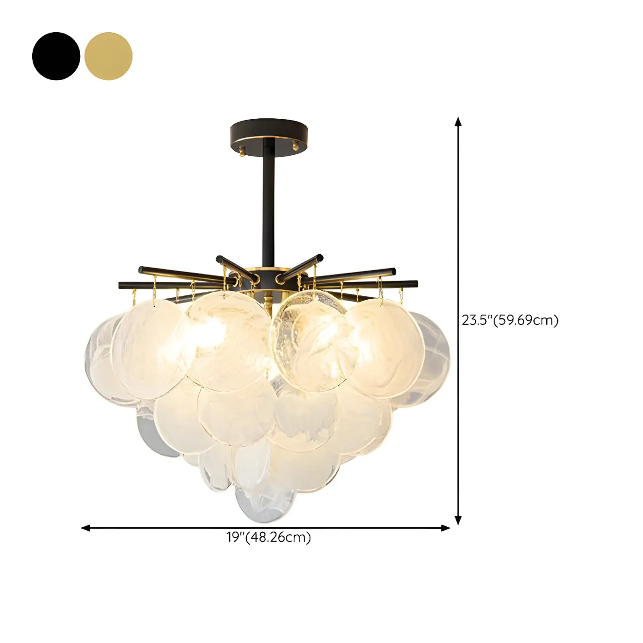 Modern Metal Ambient Glass Chandelier