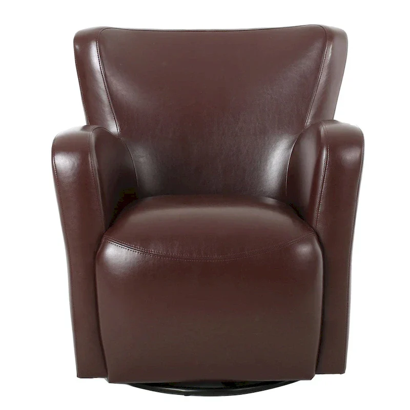 Angelo Bonded Leather Wingback Swivel Club Chair by Christopher Knight Home