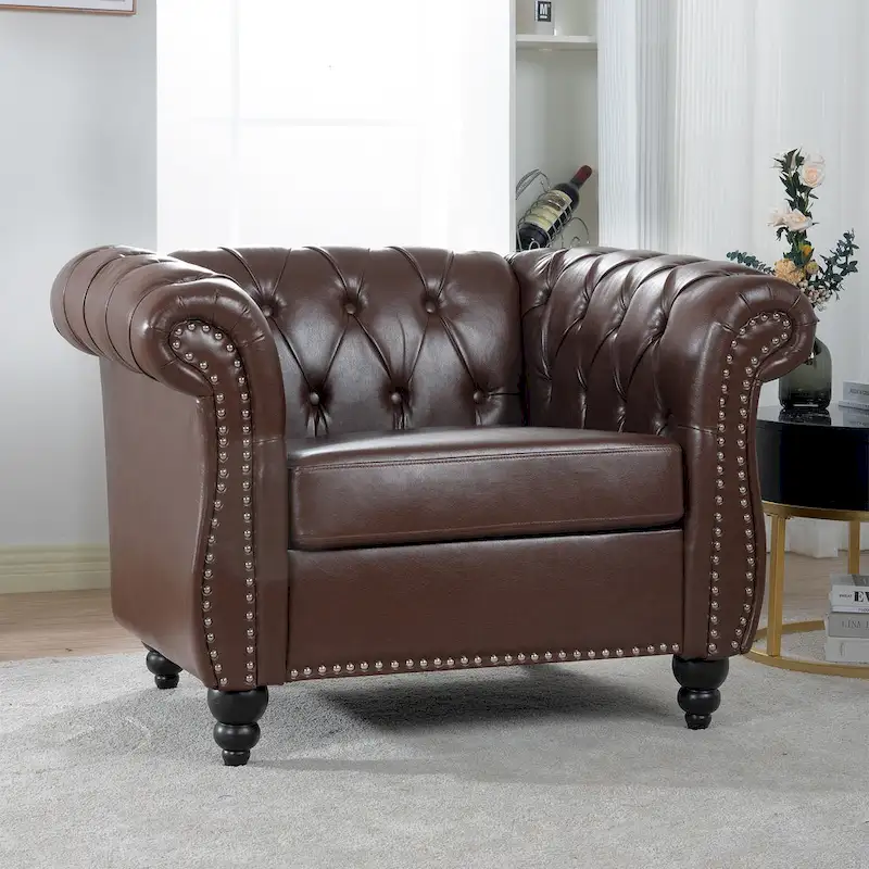 Multi-Color Rolled Arm Single-Seat Accent Chair