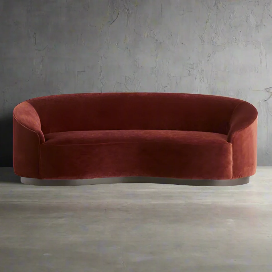 Turner Small Sofa in Paprika Velvet Upholstery