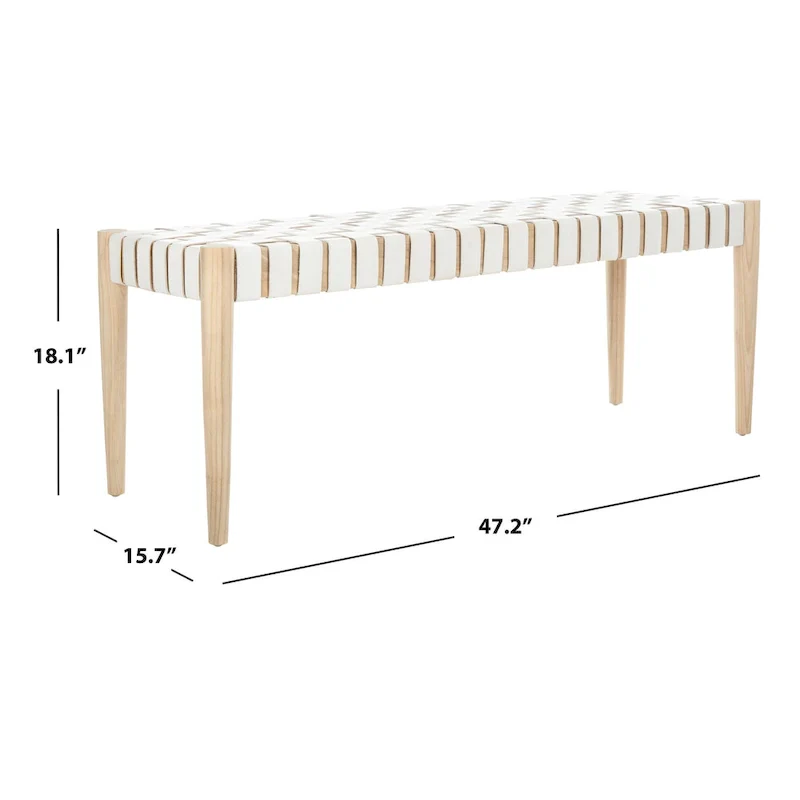 Manervia Wood & Leather Bench