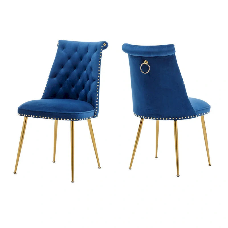 Clihome Modern Velvet Upholstered Featured Dining Chairs (Set of 2)