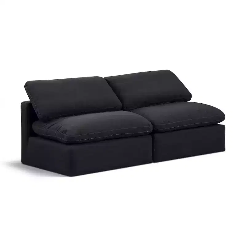 Meridian Furniture Indulge Linen Textured Fabric Modular Sofa