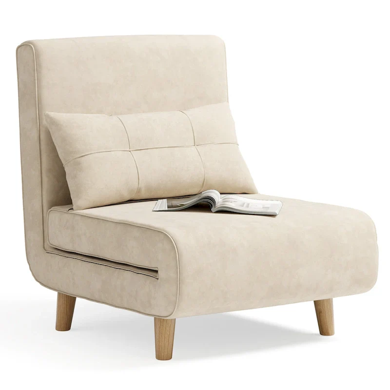 Dark Grey 3-in-1 Convertible Sleeper Chair Single