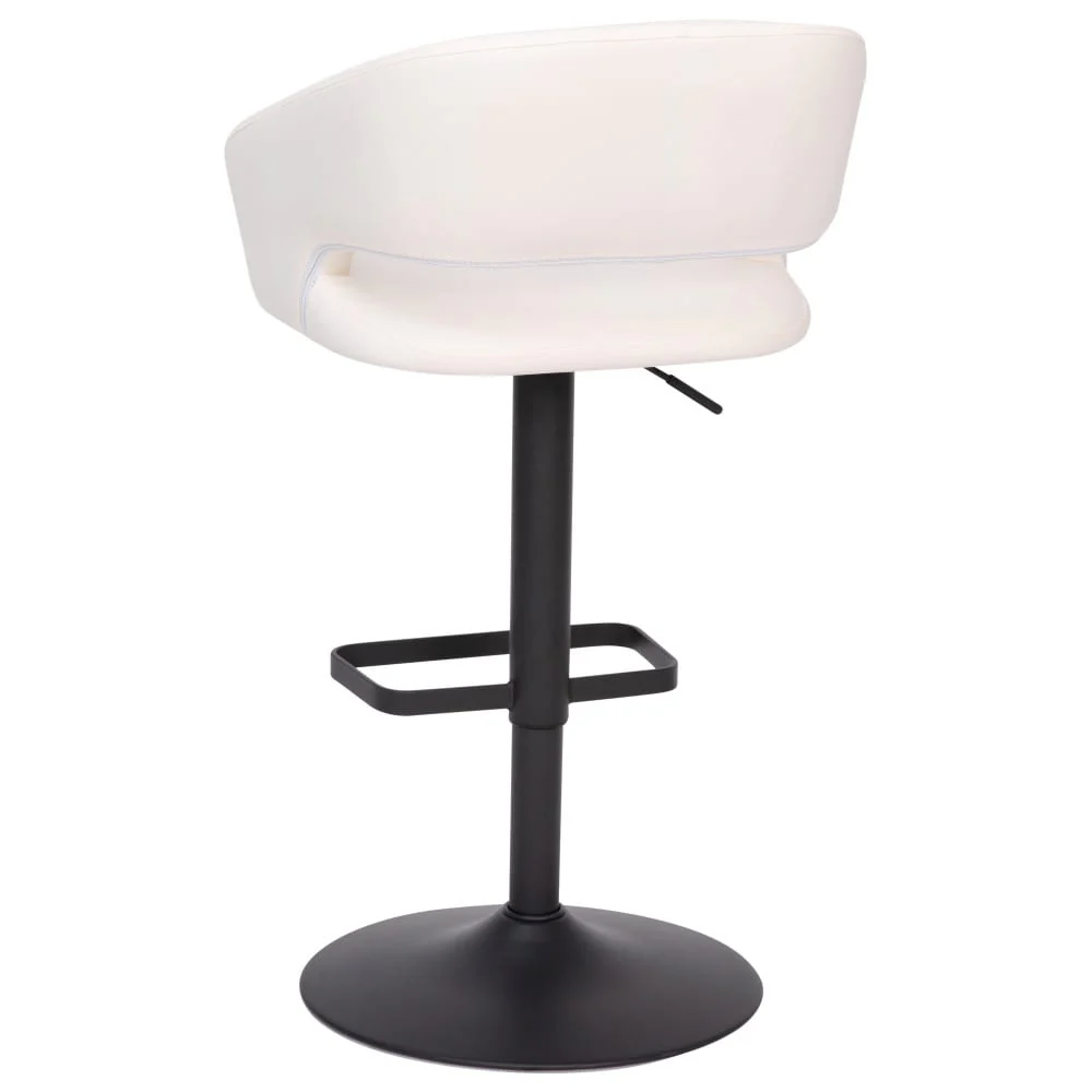 Modern Upholstered Adjustable-Height Barstool with Rounded Back
